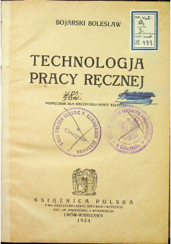 Technologja pracy ręcznej 1924