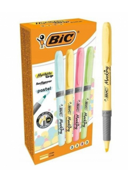 Zakreślacz Grip Pastel mix 12szt BIC