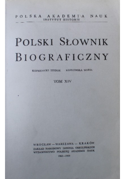 Polski Słownik Biograficzny Tom XIV Reprint