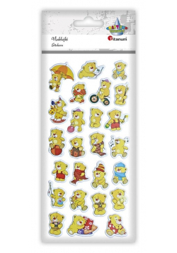 Naklejki wypukłe miękkie misie mix 25szt