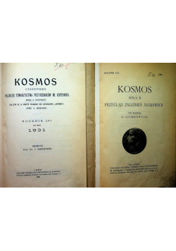Kosmos czasopismo 5 zeszytów 1931r