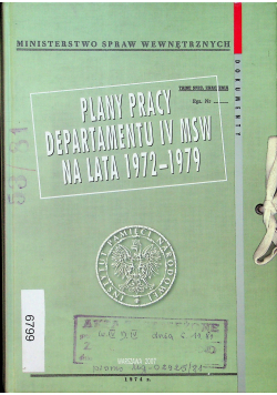Plany pracy departamentu IV MSW na lata 1972 - 1979
