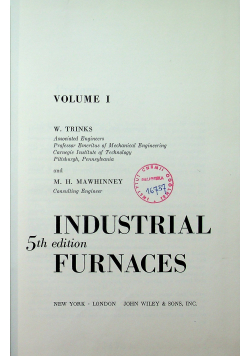 Industrial furnaces 5 th edition