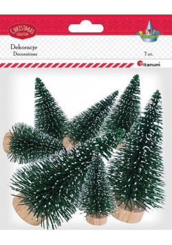 Drzewka plastikowe choinki zielone 7szt