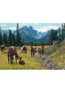 Puzzle 1000 Łąka pełna koni