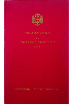 Monumenclature of inorganic chemistry