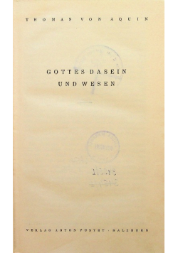 Gottes Dasein und Wesen ok 1934 r.