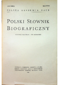 Polski Słownik Biograficzny Tom XXIII Zeszyt 96
