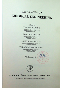 Advances in chemical engineering volume 9