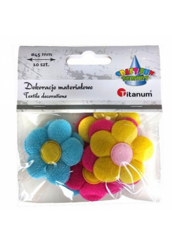 Aplikacje materiałowe kwiaty 45x45mm mix 10szt