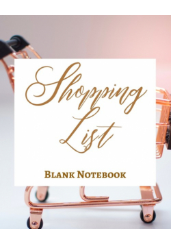 Shopping List - Blank Notebook - Write It Down - Pastel Rose Gold Pink - Abstract Modern Contemporary Unique Design Art