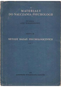 Materiały do nauczania psychologii,metody badań psychologicznych