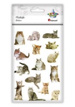 Naklejki wypukłe miękkie koty mix 15szt