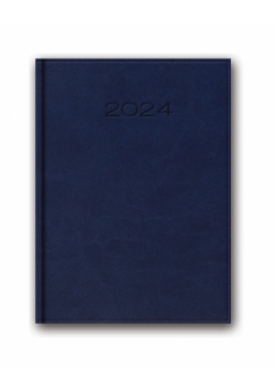 Kalendarz 2024 książkowy 21D A5 niebieski