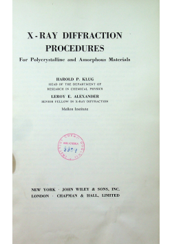 X ray diffraction Procedures