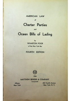 American Law of charter parties anf ocean bills of lading