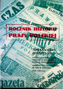 Rocznik historii prasy polskiej Tom XXIV Zeszyt 3