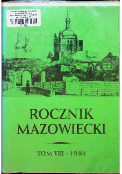 Rocznik mazowiecki Tom VIII