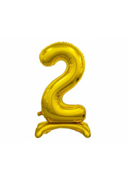 Balon foliowy B&C Cyfra stojąca 2 złota 74cm