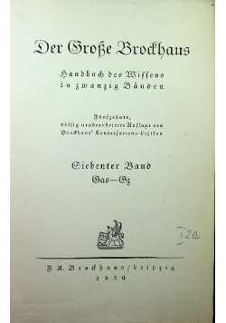 Der Grosse Brockhaus Siebenter Band 1930 r.