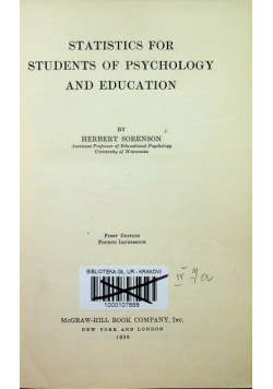 Statistics for students of psychology and education 1936r