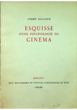Esquisse Dune Psychologie Du Cinema