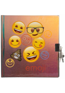 Pamiętnik metalizowany z kłódką Emoji 12