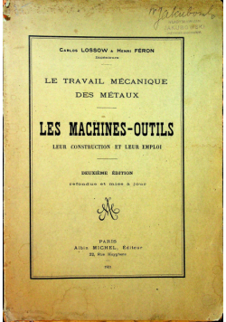 Les Machines Outils 1921r.