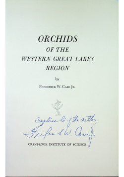 Orchids of the western great lakes region dedykacja autora