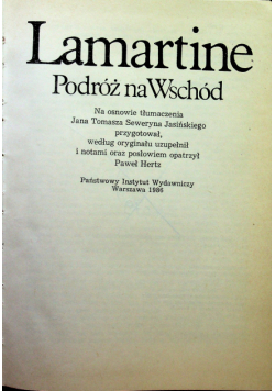 Lamartine Podróż na Wschód
