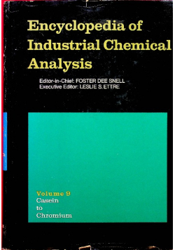 Encyclopedia of Industrial Chemical Analysis Volume 9