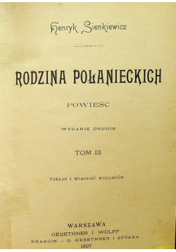 Rodzina Połanieckich tom III 1897r.