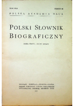 Polski słownik biograficzny tom XX / 1 zeszyt 84