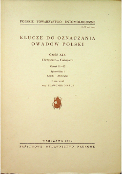 Klucze do oznaczania owadów Polski Część XIX Zeszyt 11 - 12