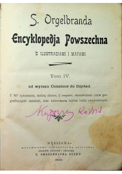 Encyklopedia Powszechna Tom IV 1899 r.