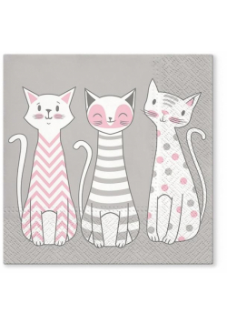 Serwetki Koty glam 33x33cm 20szt