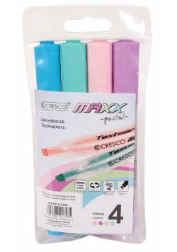 Zakreślacz MAXX Pastel 4 kolory