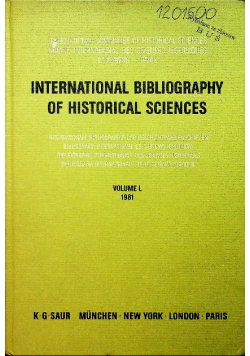 International bibliography of historical sciences Volume L