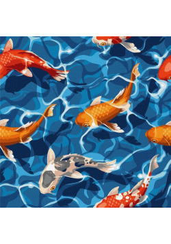 Malowanie po numerach - Japoński karp 40x40cm