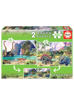 Puzzle 2x100 Dinozaury (panorama) G3