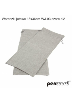 Woreczki jutowe szare 36x15cm 2szt