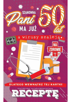 Karnet Urodzinowy z receptą 50