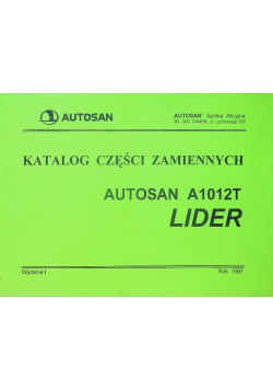 Katalog części zamiennych Autosan A1012T Lider