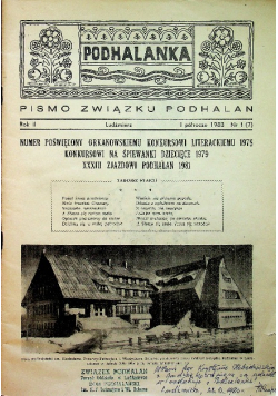 Podhalanka Pismo związku Podhalan numer 1 7