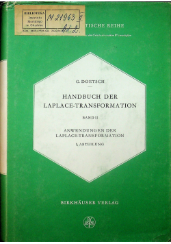 Handbuch der laplace transformation band II
