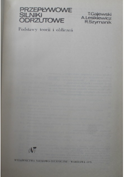 Przepływowe silniki odrzutowe