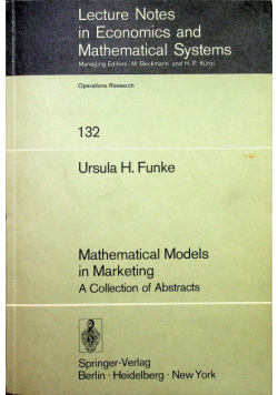 Mathematical models in marketing