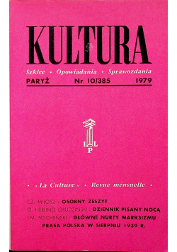 Kultura szkice opowiadania sprawozdania nr 10/385