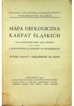 Mapa geologiczna Karpat Śląskich 1937 r