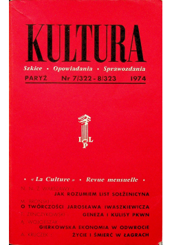 Kultura Szkice opowiadania sprawozdania nr 7/322